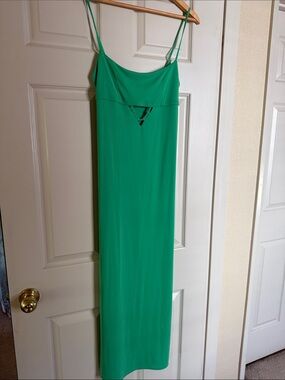 Zara Emerald Green Spaghetti-Strap Maxi Dress